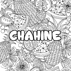 Coloración del nombre CHAHINE - decorado mandala de frutas