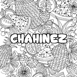 Coloración del nombre CHAHINEZ - decorado mandala de frutas