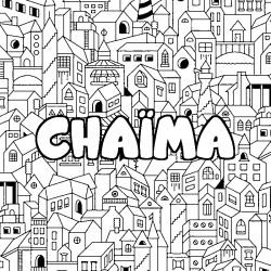 Coloración del nombre CHAÏMA - decorado ciudad