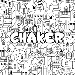 Coloración del nombre CHAKER - decorado ciudad