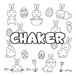 Coloración del nombre CHAKER - decorado Pascua