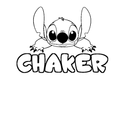 Coloración del nombre CHAKER - decorado Stitch