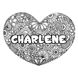 Coloración del nombre CHARLÈNE - decorado mandala de corazón