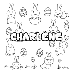 Coloración del nombre CHARLÈNE - decorado Pascua