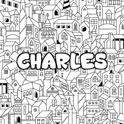 Coloración del nombre CHARLES - decorado ciudad