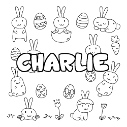 Coloración del nombre CHARLIE - decorado Pascua