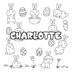 Coloración del nombre CHARLOTTE - decorado Pascua