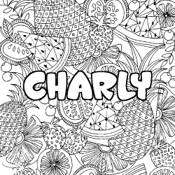 Coloración del nombre CHARLY - decorado mandala de frutas