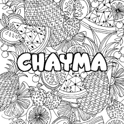 Coloración del nombre CHAYMA - decorado mandala de frutas