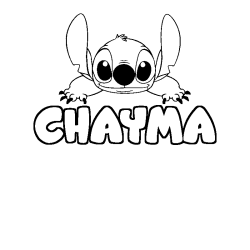 Coloración del nombre CHAYMA - decorado Stitch