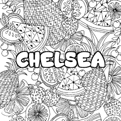 Coloración del nombre CHELSEA - decorado mandala de frutas