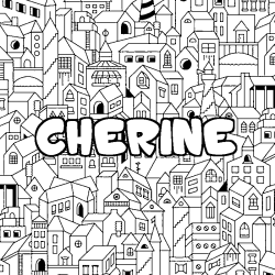 Coloración del nombre CHERINE - decorado ciudad