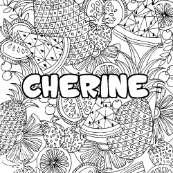 Coloración del nombre CHERINE - decorado mandala de frutas