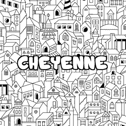 Coloración del nombre CHEYENNE - decorado ciudad