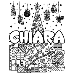 Coloración del nombre CHIARA - decorado árbol de Navidad y regalos