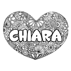 Coloración del nombre CHIARA - decorado mandala de corazón