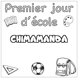 Coloración del nombre CHIMAMANDA - decorado primer día de escuela