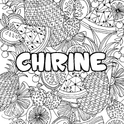 Coloración del nombre CHIRINE - decorado mandala de frutas