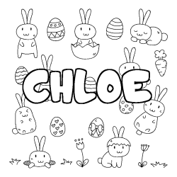 Coloración del nombre CHLOE - decorado Pascua