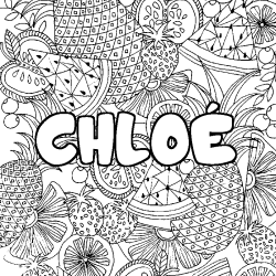 Coloración del nombre CHLOÉ - decorado mandala de frutas