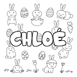 Coloración del nombre CHLOÉ - decorado Pascua