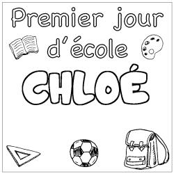 Coloración del nombre CHLOÉ - decorado primer día de escuela