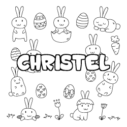 Coloración del nombre CHRISTEL - decorado Pascua