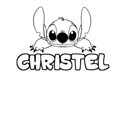 Coloración del nombre CHRISTEL - decorado Stitch