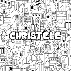 Coloración del nombre CHRISTÈLE - decorado ciudad