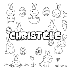 Coloración del nombre CHRISTÈLE - decorado Pascua