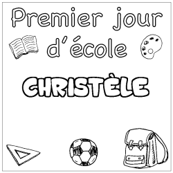 Coloración del nombre CHRISTÈLE - decorado primer día de escuela