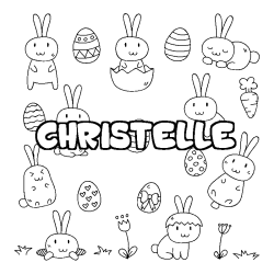 Coloración del nombre CHRISTELLE - decorado Pascua