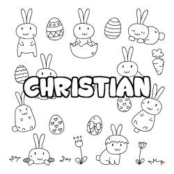 Coloración del nombre CHRISTIAN - decorado Pascua