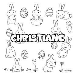 Coloración del nombre CHRISTIANE - decorado Pascua