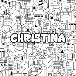 Coloración del nombre CHRISTINA - decorado ciudad