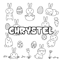 Coloración del nombre CHRYSTEL - decorado Pascua