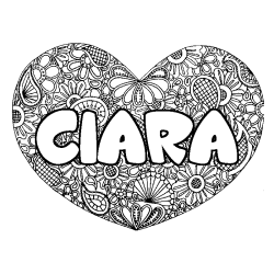 Coloración del nombre CIARA - decorado mandala de corazón