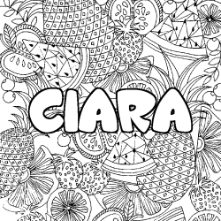 Coloración del nombre CIARA - decorado mandala de frutas