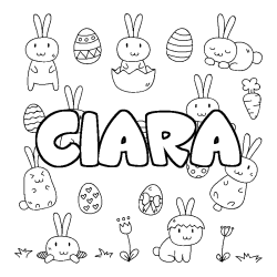 Coloración del nombre CIARA - decorado Pascua