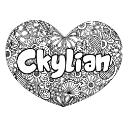 Coloración del nombre Ckylian - decorado mandala de corazón