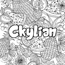 Coloración del nombre Ckylian - decorado mandala de frutas