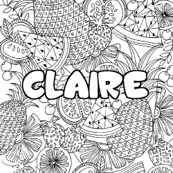 Coloración del nombre CLAIRE - decorado mandala de frutas