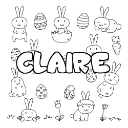 Coloración del nombre CLAIRE - decorado Pascua