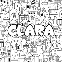 Coloración del nombre CLARA - decorado ciudad