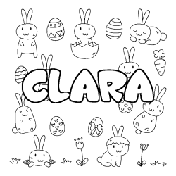 Coloración del nombre CLARA - decorado Pascua