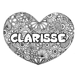 Coloración del nombre CLARISSE - decorado mandala de corazón