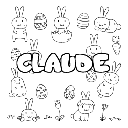 Coloración del nombre CLAUDE - decorado Pascua