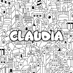 Coloración del nombre CLAUDIA - decorado ciudad