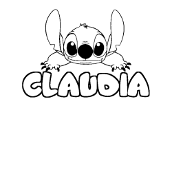 Coloración del nombre CLAUDIA - decorado Stitch