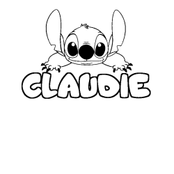 Coloración del nombre CLAUDIE - decorado Stitch